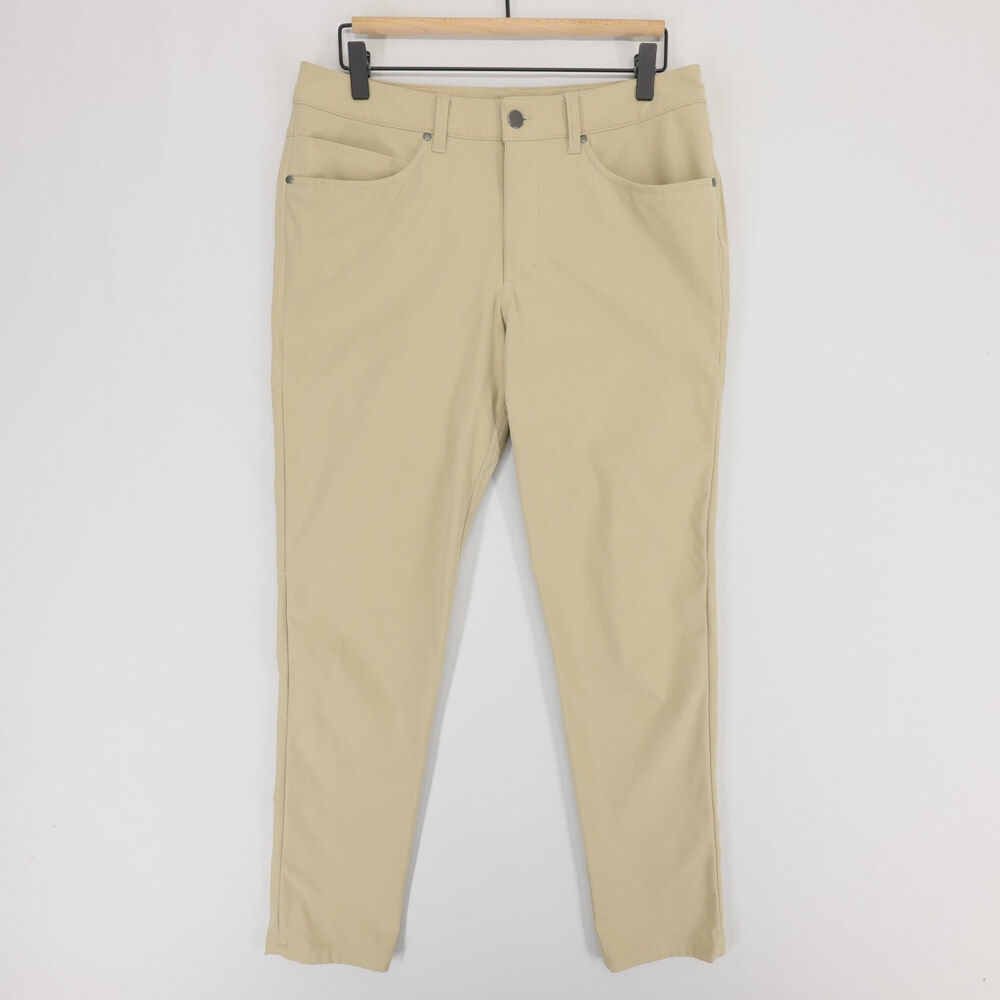 Lululemon ABC Pants Mens 31 Beige Slim Fit 5 Pocket Warpstreme Khaki Golf